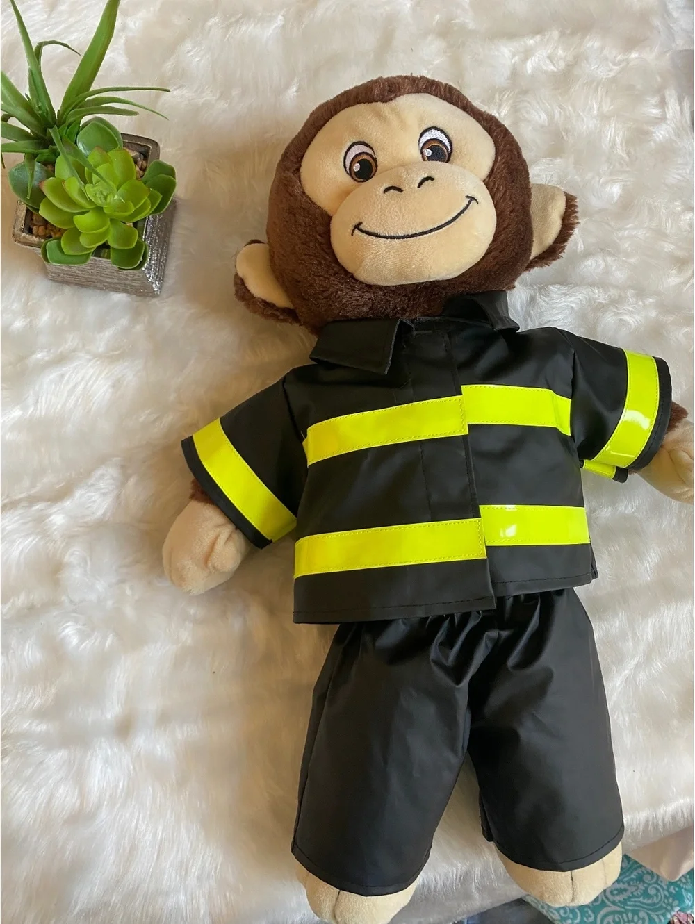 Build a Bear Plush Monkey Firefighter Outfit with Reflective